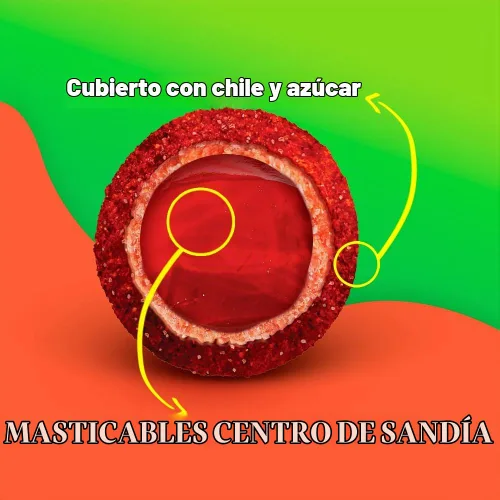 Vista 4 de Vero Picamelon - Gomitas de sandía con chile, caramelo mexicano, 100