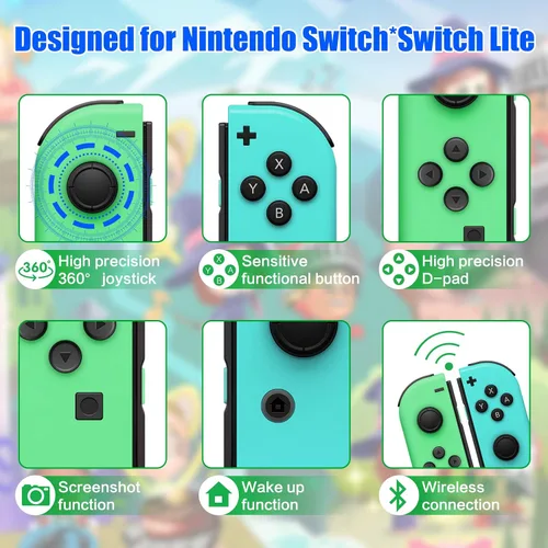 Vista 3 de PPMTS Switch Controllers,Replacement for Nintendo Switch Controller, Compatible with Nintendo Switch Wireless LR Controller with Double Vibration
