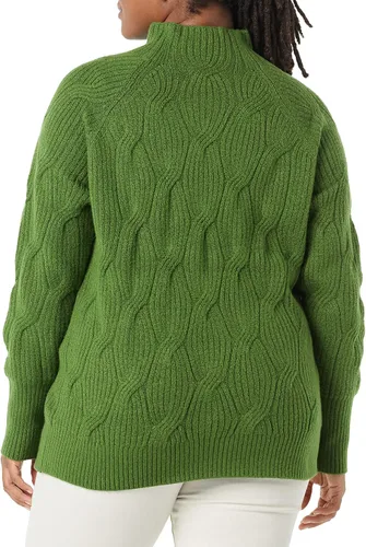 Vista 5 de AMAZON ESSENTIALS - Suéter trenzado suave al tacto con cuello alto para mujer