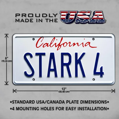 Vista 3 de Iron Man Tony Stark Matrículas estampadas de metal