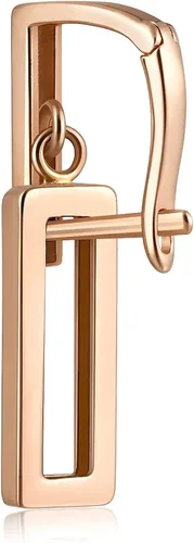 Vista 4 de Chow Sang Sang Aretes rectangulares de oro rosa de 18 quilates para mujer 92505E se venden solos no pares