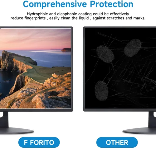 Vista 4 de F FORITO Paquete de 2 protectores de pantalla de computadora de 24 pulgadas, antirreflejos, mate, compatibles