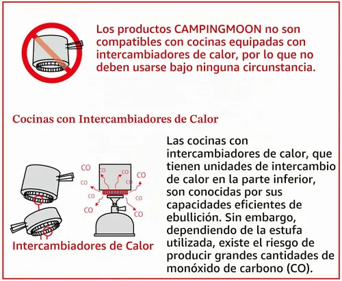 Vista 8 de CAMPINGMOON Estufa de bote compacta plegable con micro regulador 4Flex sin encendedor XD-2-NE