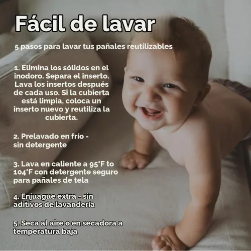 Vista 4 de Nora's Nursery - Forro de pañal de tela, forro reutilizable con cierre de presión, carcasa para inserciones predobladas, planas o ajustadas, incluye