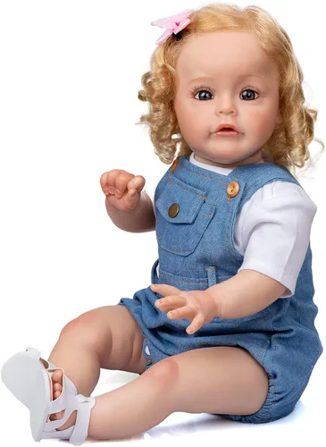 Vista 3 de Angelbaby Muñeca Reborn para niñas pequeñas, muñecas de bebé de la vida real con peso realista que se ven reales de silicona recién nacida, muñeca
