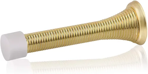 Vista 32 de HOMOTEK Paquete de 1 tope de puerta de resorte con parachoques de goma de 3-1/8", resorte flexible de servicio pesado, tope de puerta de pared