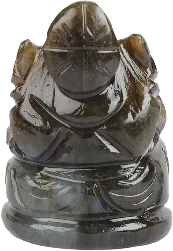 Vista 4 de GEMHUB Estatua de Ganesha 214.00 quilates Dios hindú del éxito Labradorita Estatua del Señor Ganesha, Gema, Ruso - Labradorita