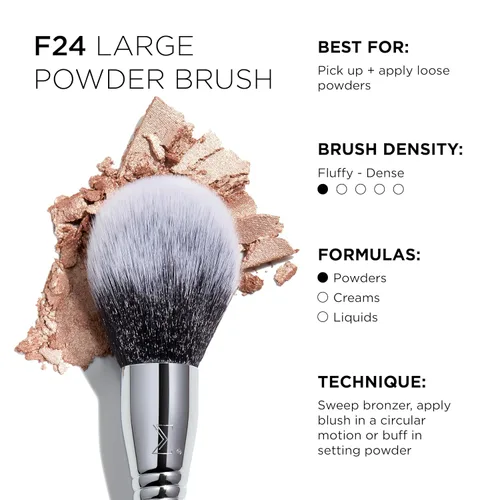 Vista 9 de Sigma Beauty F24 All-Over Powder™ - Cepillo de maquillaje, cabeza redondeada grande