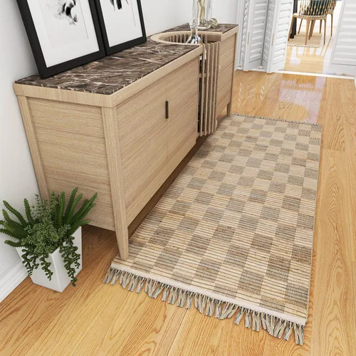 Vista 21 de Eco Crave Alfombra de pasillo de yute de 2,6 x 8 pies – Alfombra de diseño geométrico 100% natural de yute trenzada a mano, alfombra de acento
