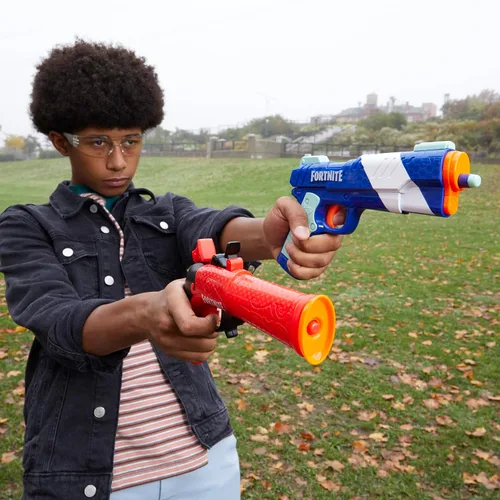 Vista 7 de Nerf Fortnite Paquete Doble Incluye 2 Lanzamisiles (Flint-Knock y LP) y 6 Dardos de Espuma Elite