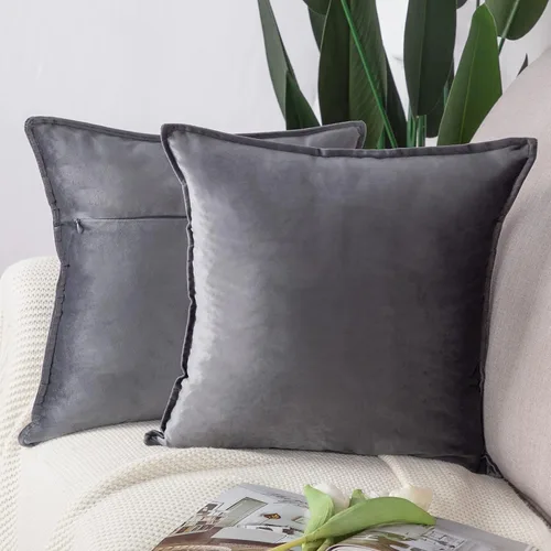 Vista 16 de MADIZZ Juego de 2 fundas de almohada decorativas de terciopelo súper suave con borlas, estilo de lujo, funda de almohada para sofá y dormitorio