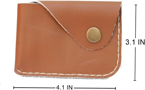 Vista 62 de Leather Card Holder Wallet, Compact Design with Slots for Cards and Cash (light brown)