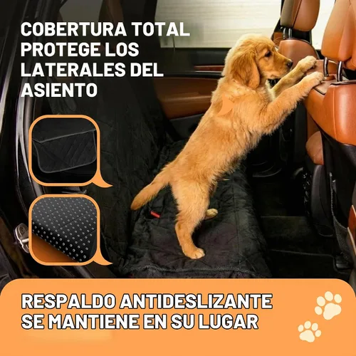 Vista 6 de Active Pets Funda negra para asiento trasero de automóvil, duradera, impermeable y resistente a los arañazos, accesorio antideslizante para perros