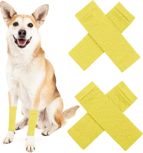 Vista 17 de ROZKITCH Protector de codo para perro, 2 patas delanteras y 2 patas traseras para rodilla, envoltura para codo de mascota, protector para calentar