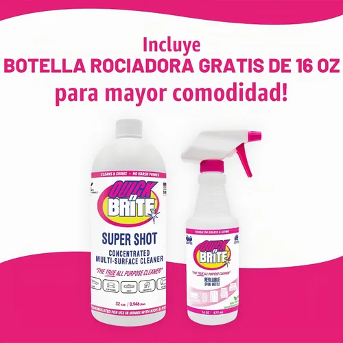 Vista 7 de Quick 'n Brite Super Shot Limpiador líquido, limpiador multiusos verdadero, concentrado, 32 onzas