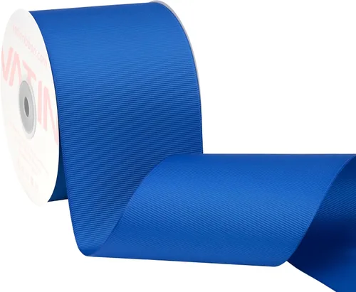 Vista 128 de VATIN Cinta de Grogrén Negra, 1-1/2" x 50 Yardas Continuas, Cinta de Grogrén de Poliéster Negra, Usar para Lazos de Bricolaje, Accesorios