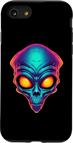 Vista 31 de iPhone 13 Pro Max Scary Alien Face UFO Alien Head Funny Alien Case