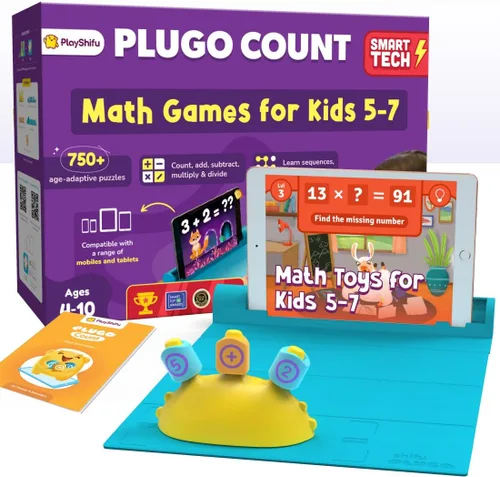 Vista 8 de PlayShifu Junior Genius Pack 3-in-1 STEM Learning Kit with Word Wiz, Mission Math & Connecto Tech-Powered Educational Toys for Kids Ages 4–10
