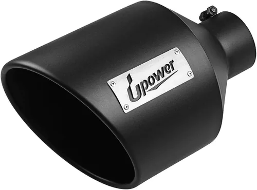Vista 10 de Upower Punta de escape universal para camiones diésel de 4 pulgadas, entrada de 6 pulgadas, salida de 15 pulgadas de largo, acero inoxidable Plateado