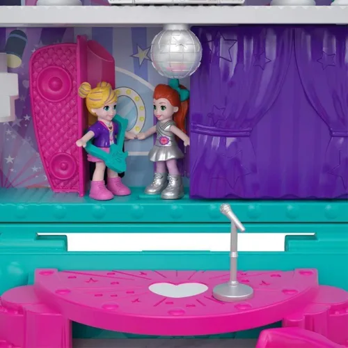 Vista 5 de Polly Pocket Hidden Places Dance Par-taay! Estuche con tema de baile, muñecas y accesorios