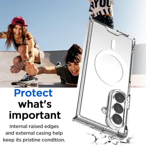 Vista 3 de AICase Funda transparente para Samsung Galaxy Z Fold 7, compatible con MagSafe, transparente, protección a prueba de golpes, resistente al