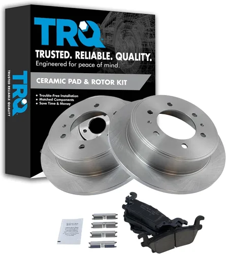 Vista 44 de TRQ Juego de pastillas de freno y rotor de cerámica trasera compatible con Honda Accord V6 1998-02 3.0L con frenos de disco traseros 02-06 Acura RSX