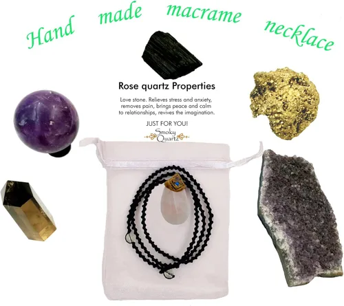 Vista 7 de SMOKY QUARTZ Collar de cristal curativo para mujeres y hombres, colgante de cristal curativo de chakras para mujeres, niños, niñas, regalos