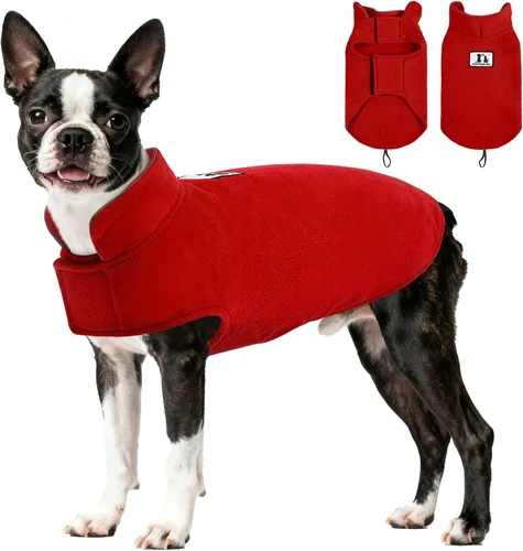 Vista 24 de DENTRUN - Abrigo de forro polar para perros en invierno resistente al viento chaqueta reflectante para mascota chaleco para perro para razas