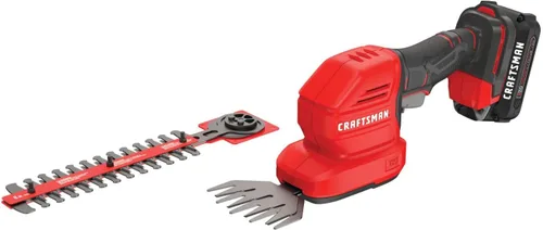 Vista 2 de CRAFTSMAN V20 - Cortadora de césped de mano inalámbrica, cortasetos y kit de batería