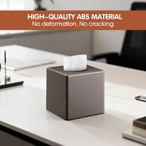 Vista 5 de Y-in Hand Funda para caja de pañuelos, soporte cuadrado para caja de pañuelos faciales, accesorios de almacenamiento para tocador de baño, encimeras
