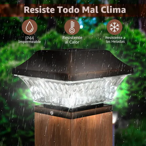 Vista 2 de SUNWIND Luces Solares para Tapas de Postes Exteriores 4x4 LED Iluminación Solar de Jardín Luz de Tapa para Terraza y Cerca Poste de Madera Cobre