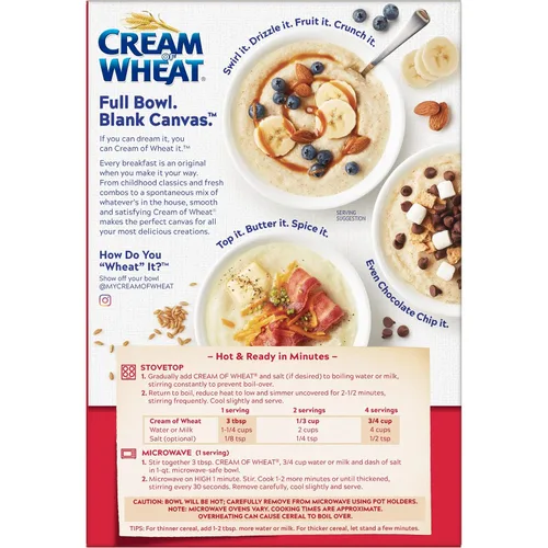 Vista 4 de Cereal caliente para estufa Cream of Wheat, original, tiempo de cocción de 2 1/2 minutos, 28 onzas