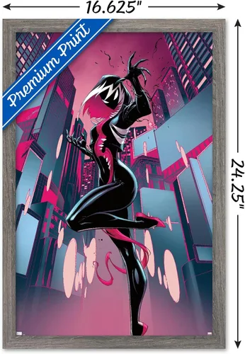 Vista 3 de Trends International Marvel Comics Ghost Spider Venom - Póster de pared de Spider-Gwen #24, 22.4 pulgadas de largo x 14.7 W, versión enmarcada