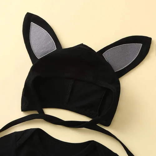 Vista 6 de Dkygxwt Disfraz de Halloween para recién nacido, para niños, niñas, cosplay, manga larga, enterizo, traje con sombrero, ropa para niños