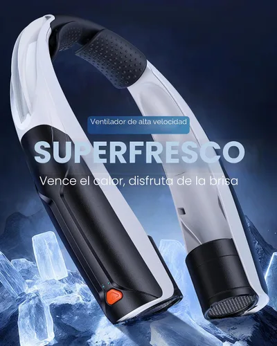 Vista 3 de AaoLin Ventilador de cuello portátil con batería de 6000 mAh, USB-C recargable, ventilador personal negro manos libres 6 velocidades, 6-20 horas