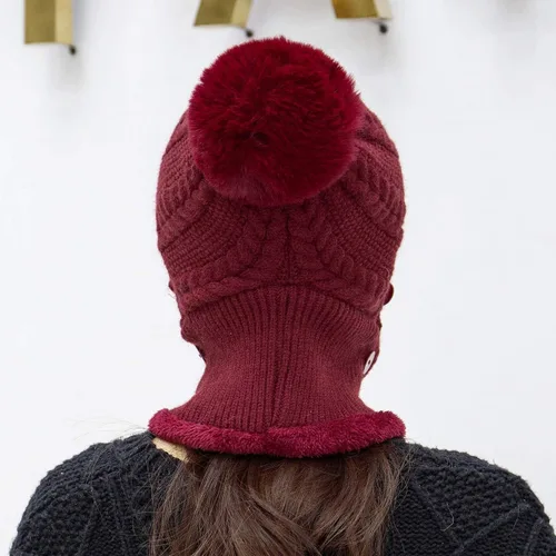 Vista 60 de HUAMULAN Gorro de invierno de una pieza para mujer, pasamontañas de forro polar, pasamontañas, máscara facial, bufanda, orejeras, esquí, nieve