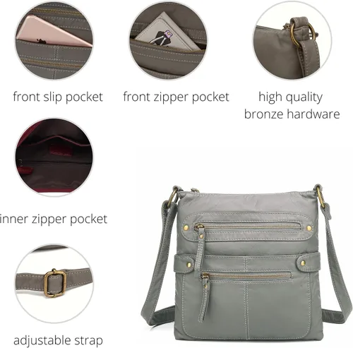 Vista 5 de Scarleton Crossbody Bags for Women Travel Bag Purses and Handbags Multi Pocket Shoulder Bag Ultra Soft Faux Leather, H1693