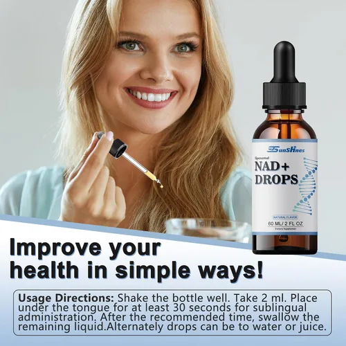 Vista 4 de Suplemento líquido liposomal de NAD+800 mg, NAD para una máxima absorción, alternativa a NMN o ribósido de nicotinamida, metabolismo y vitalidad