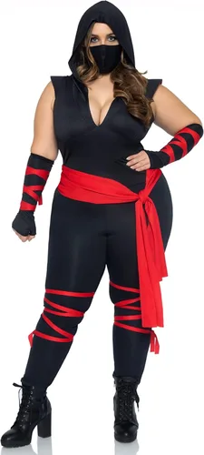 Vista 6 de Leg Avenue Disfraz de ninja mortal de 4 piezas para mujer
