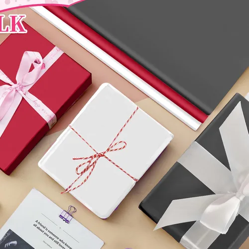 Vista 7 de 30 hojas de papel de seda negro, blanco y rojo para bolsas de regalo, papel de seda a granel para decoración de bodas, cumpleaños, proyectos
