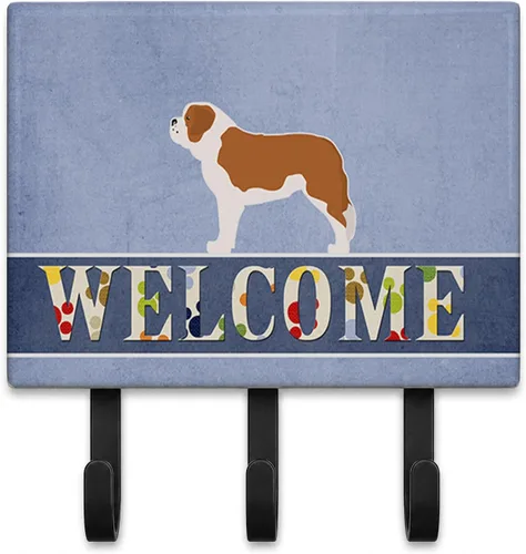 Vista 16 de Caroline's Treasures Afghan Hound - Gancho de pared de bienvenida, triple, multicolor Afghan Hound Welcome artwork on ceramic tile with three