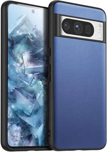 Vista 24 de X-level Funda protectora inalámbrica para Google Pixel 8 Pro, piel azul, ajuste delgado, con protección para lente de cámara