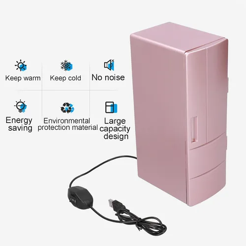 Vista 3 de Mini refrigerador – Mini refrigerador portátil con cable USB de 3.9 ft y almohadilla de silicona, refrigerador compacto para el hogar, dormitorio