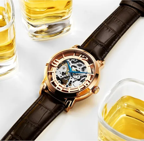 Vista 3 de Stuhrling Original Relojes de esqueleto para hombre, reloj automático para hombre, reloj de vestir para hombre, reloj de vestir para hombre, reloj