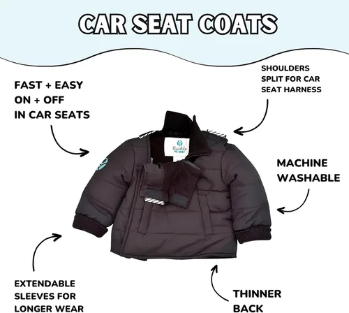 Vista 5 de Buckle Me - Abrigo de invierno para bebé, chaqueta de asiento de automóvil Toastier para niños y niñas, destacada en Shark Tank de 6 meses a 6 años