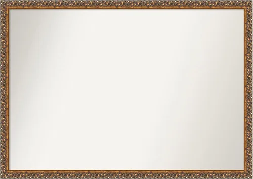 Vista 86 de Amanti Art Espejo de baño de bronce para sobre fregadero, 29 x 19 pulgadas, espejo rectangular de bronce antiguo, marco de madera tradicional