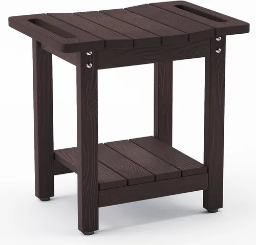 Vista 9 de LUE BONA HDPS Bancos de ducha para ducha interior, taburete de ducha negro para afeitarse las piernas con estante, asiento de ducha impermeable