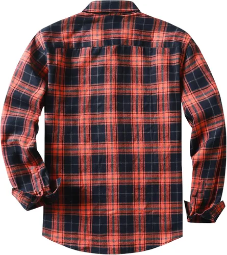 Vista 2 de JMIERR - Camisas de manga larga con botones para hombre, camisa informal de franela de algodón