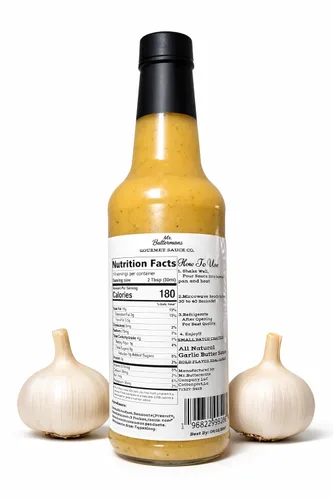 Vista 2 de Mr.Buttermans Salsa de mantequilla de ajo gourmet All Natural, botella de 10 onzas, 10 onzas líquidas (paquete de 1)