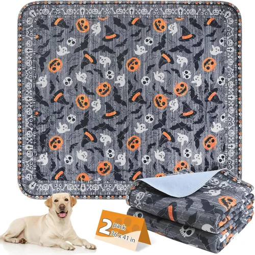 Vista 37 de KOOLTAIL Almohadillas lavables para orina para perros, paquete de 2 alfombrillas de Navidad para mascotas, almohadillas de entrenamiento